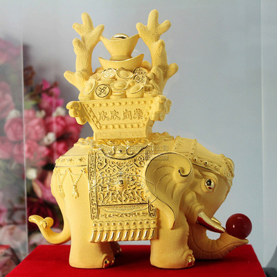 創(chuàng)意禮品 大象絨沙金擺件 商務(wù)饋贈與家居聚寶之選